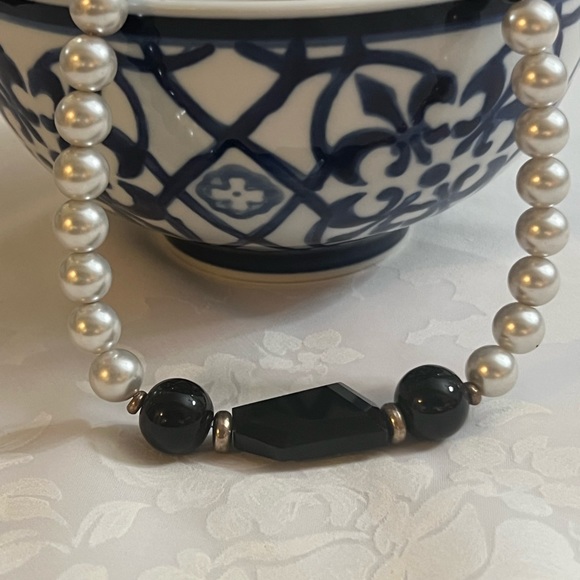Pre-owned black, silver and grey necklace. Approximately 20” - Picture 1 of 4